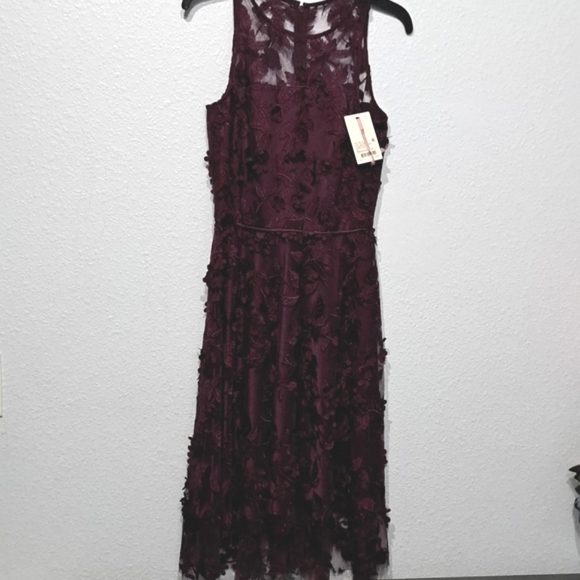 Alex Marie Madison 3D Floral Embroidered Mesh Sleeveless A-line Dress - Picture 5 of 12